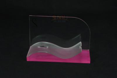 China Clear Camera Advertising Display Stand Soft Wave Style For Promotion for sale