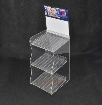 China Lipstick 3 Tier Acrylic Display Stand With 24 Compartments Simple Design for sale