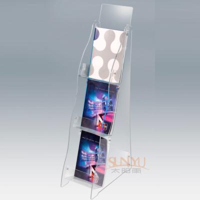 China Lightweight Retail Floor Displays Compact Plastic Brochure Holders for sale