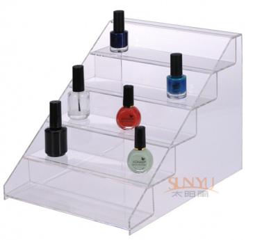 China 4mm Sedex Clear Acrylic 5 Tier Nail Polish Display Stand Custom Simple for sale