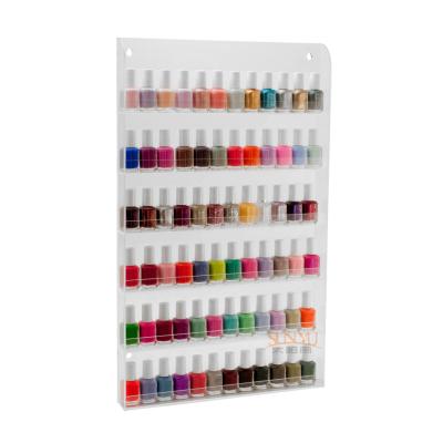 China Custom Clear Acrylic Nail Polish Wall Rack Display Storage Shelf 6 Tiers for sale