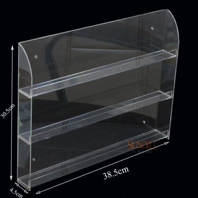 China Three Tier Clear Acrylic Nail Polish Display , Nail Polish Storage Shelf 385×305×45 mm for sale