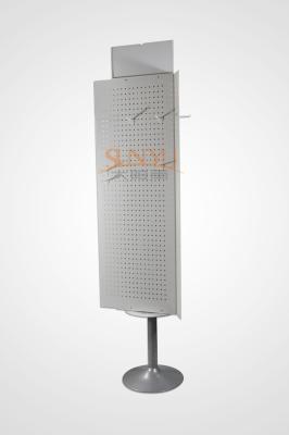 China Retail Revolving White Metal HIPS Floor Display Stands With Multifunctional for sale