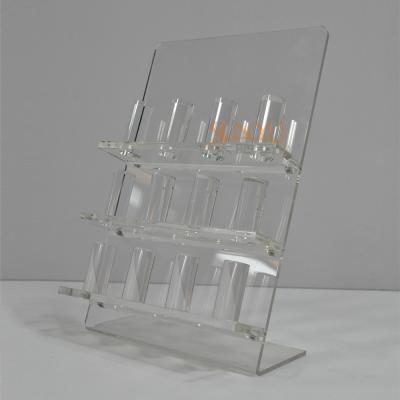 China Sideling Plexiglass Acrylic Jewellery Display Transparent With Round Tube for sale