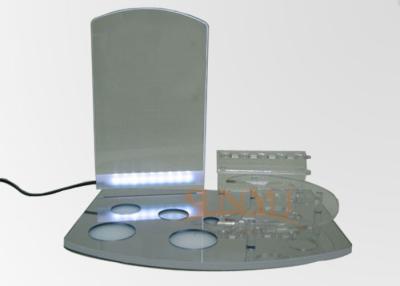 China Acrylic Material Printing Advertising Tabletop Cosmetic Organizer With Led Light for sale