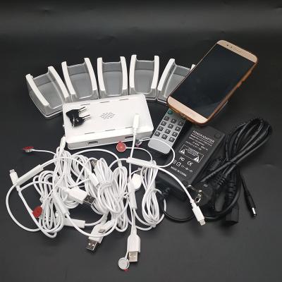 China Main Control 6/8 Ports Smartphone Retail Display Remote Control Alarm System With Charging for sale