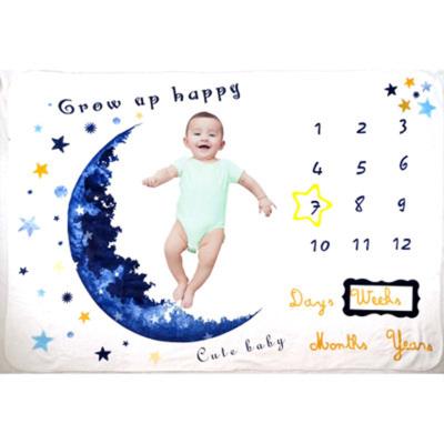 China Wholesale Anti-static 100% Polyester Fleece Blanket Photography Props Milestone Baby Blanket for sale