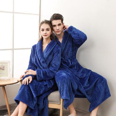 China QUICK DRY custom luxury custom made luxury unisex fleece flannel winter bathrobe woman solid bathrobe for sale