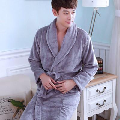 China QUICK DRY 100% Polyester Luxury Personalized Bathrobes Plain Soft Fleece Men Bulks Bathrobe for sale