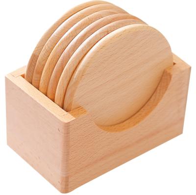 China Sustainable Log Coasters with Holder for Drinks, Set of 6 for Home Kitchen Table Housewarming Gift for sale