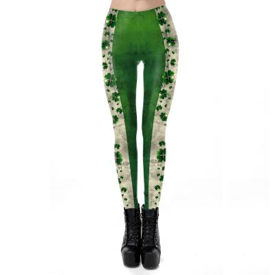 China Wholesale Antibacterial Irish National Day Printed Gaiters New St Patrick's Day Sports Plus Size Gaiters For Women Pants for sale