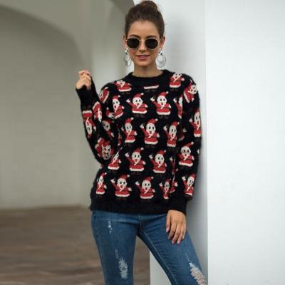 China Women's Amazon Style Whole Sale Christmas 2020 Anti-Shrink Warm Santa Claus Long Sleeve Pullover Sweater for sale