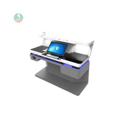 China Public Place ATM Teller Desk Machine Information Record Customized Bank Lobby Tabletop Computer Kiosk for sale