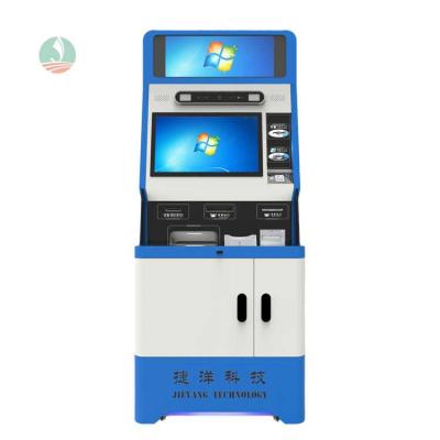 China Public Place Commercial Bank Self-Help Terminals With A4 Printer HD Camera NFC RFID Card Reader Kiosk for sale