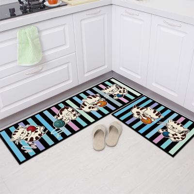 China Bathroom Floor Kitchen Mat Home Soft Modern Chinese Cheap Non-Slip Door Mat Roll Up Funny Door Mat for sale