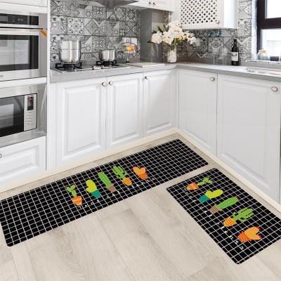 China Modern Minimalist Washable Flooring Water-absorbent, Non-slip and Oil-resistant Kitchen Rug Mat for sale