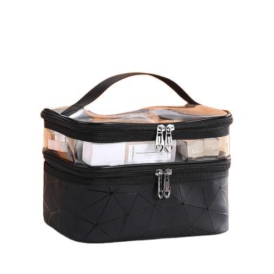 China Portable Large Capacity Wash Bag Travel Storage Hangbag Contracted Outdoor Transparent PVC Cosmetic Bag for sale