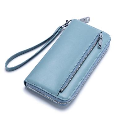 China OEM Girls Waterproof Handbags RFID Blocking Women RFID Leath Wallet Wallets Famous Brands Zipper Woman Wallet Bag Designer Long Handbags for sale