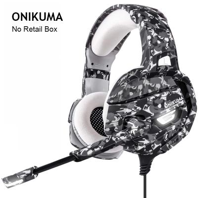 China XBOX ONE Deep Earphone Camouflage Headset Gamer Gamer Gaming Headset Bass Headphones Earphone For PC PS4 Laptop With Microphone LED ONIKUMA K5 for sale