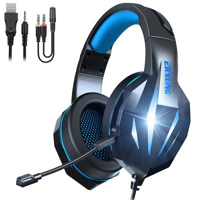 China Earphone RGB Lights 3.5mm USB Wired Stereo Gaming Headphone Laptop Earphone Earphone With Microphone For PS4 XBOXONE PC Game Controller for sale