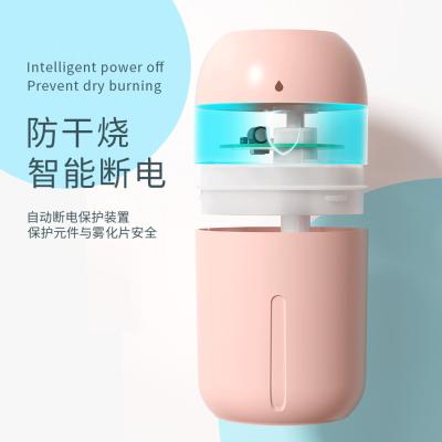 China LED Color Changing Light 330ML H2o Mist Humidifier Low MOQ Portable Mini Ultrasonic Cool Aromatherapy Humidifier for Bedroom Car Office for sale