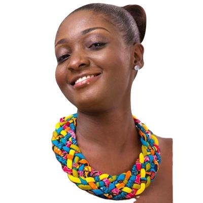 China Low MOQ Free Samples Style Women's Necklaces Dress Accessories Style Cloth Necklaces African African Jewelry Fashion Women for sale