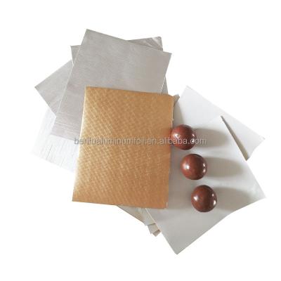 China Food Backed Embossed Aluminum Foil Backed Paper For Chocolate Candy Wrapping Gold Foil Sheets for sale