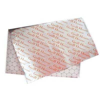 China Food Grade Burger Aluminum Foil Honeycomb Backed With Paper Sheet Printing Aluminum Foil For Sandwiches for sale