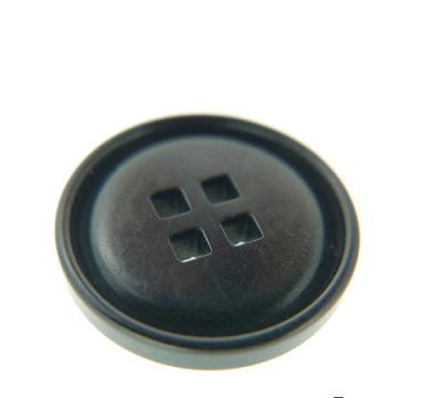 China Natural 4 Hole Biodegradeable Corozo Custom Black Satin Finish Lasercut Square Holes Button for sale