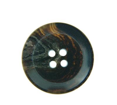 China Viable Custom Wholesale Recycled Eco-Friendly Faux 4-Holes Horn Buttons Buttons Dark Brown Suit Jacket Button for sale