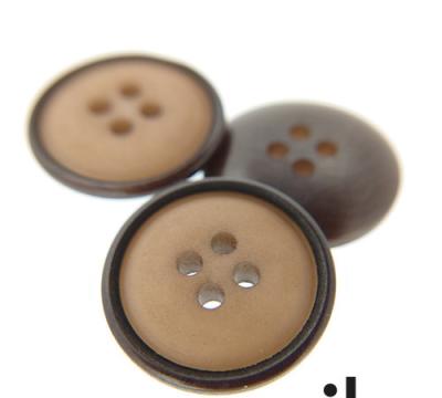 China Custom 4 Hole Biodegradeable Corozo Buttons Two Sustainable Tone Buttons Nut Buttons Caramel Buttons for sale