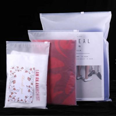 China Custom plastic printed barrier Huahang logo poly screen printing EVA frosted packaging printed frosted zipper bag for clothing for sale