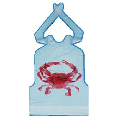 China Rizhao Huahang Washable Plastic Eco-friendly/Durable/Restaurant Printed Lobster Seafood Adult Custom Disposable Bibs for sale