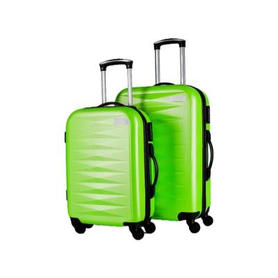 China Custom Fluorescent Green ABS Logo And Color Trolley Suitcase Luggage for sale