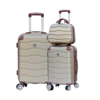 China Custom ABS Traveling Suitcase On Wheels 3 Piece Trolley Luggage Sets for sale