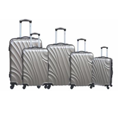 China Wholesale Lightweight ABS Luggage 5pcs Set Spinner Hardshell Suitcase for sale