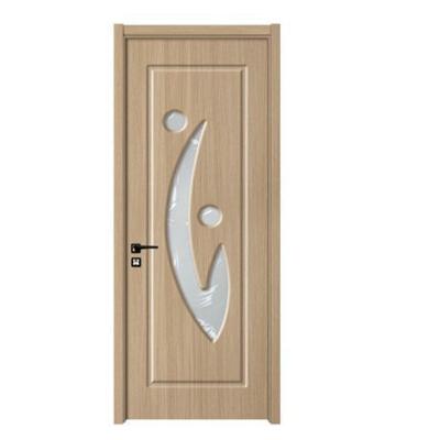 China Modern Fancy Design Frosted Glass Waterproof MDF PVC Wooden Glass Door for sale