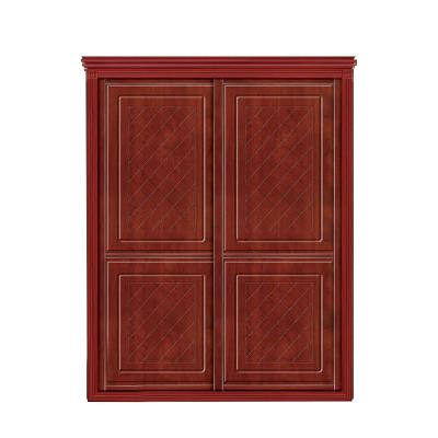 China Durable Home Office 2 Doors Classic Clothes Wardrobe Wooden Sliding Wardrobe for sale