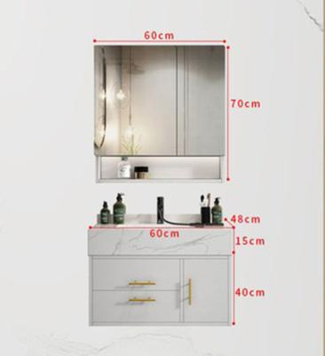 China Modern Cheap Modern Bathroom Mirror Hanging Cabinet With Marble Basin for sale