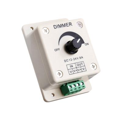 China 0-100% eSann 8A DC 12V Voltage Rotary Led Strip Controller Knob Light Dimmer Dimming Switch For Single Color Led Strip for sale