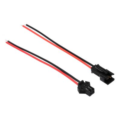 China Led Strip Male And Female JST SM Cable Connectors 2 Pin With 135 Mm Electrical Cable Wire For LED Light for sale