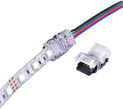 China Waterproof eSann 4 Pin RGB Led Strip Board To Wire LED Strip Hippo Led Strip Connector For 10mm Non-waterproof/Waterproof Silicon Strip Light for sale