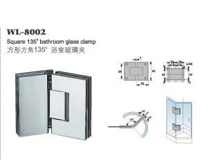 China 135 degree bathroom shower door stainless steel glass clamp & glass door hardware fittings WL-8002 for sale