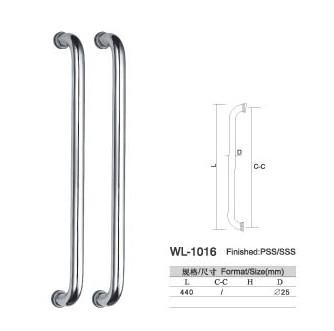 China simple design WL-1016 side by side SUS304 Stainless Steel entry door handles set  glass door  handle L440 shining for sale