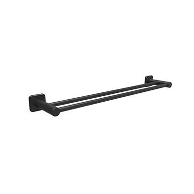 China black colour SUS304 double towel bar bathroom accessories towel rod for sale