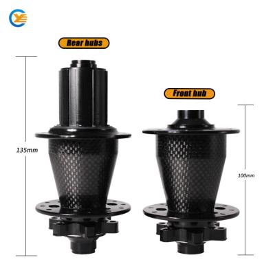 China Carbon fiber carbon fiber road bike hub disc brake bicycle hub front 135mm/251g front 100mm/154g for sale