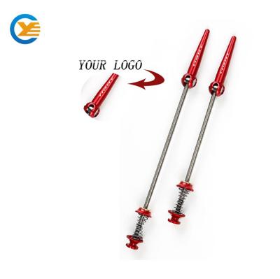 China Bicycle Bike Accessories Hub Front and Rear Skewers Quick Release Aluminum Alloy Quick Version Skewers for sale