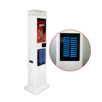 China Brush face\swipe card\20 slots mobile phone power bank rental scan code sharing charging station rental services with Qr code for restaurant for sale