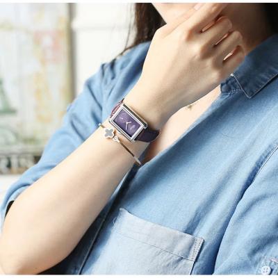 China Chenxi brand waterproof square ladies leather belt ultra thin waterproof quartz watch for sale