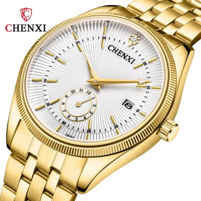 China Two-pin calendar Christmas watch the other's watch Chenxi brandcouple watchFull couple gold half for sale